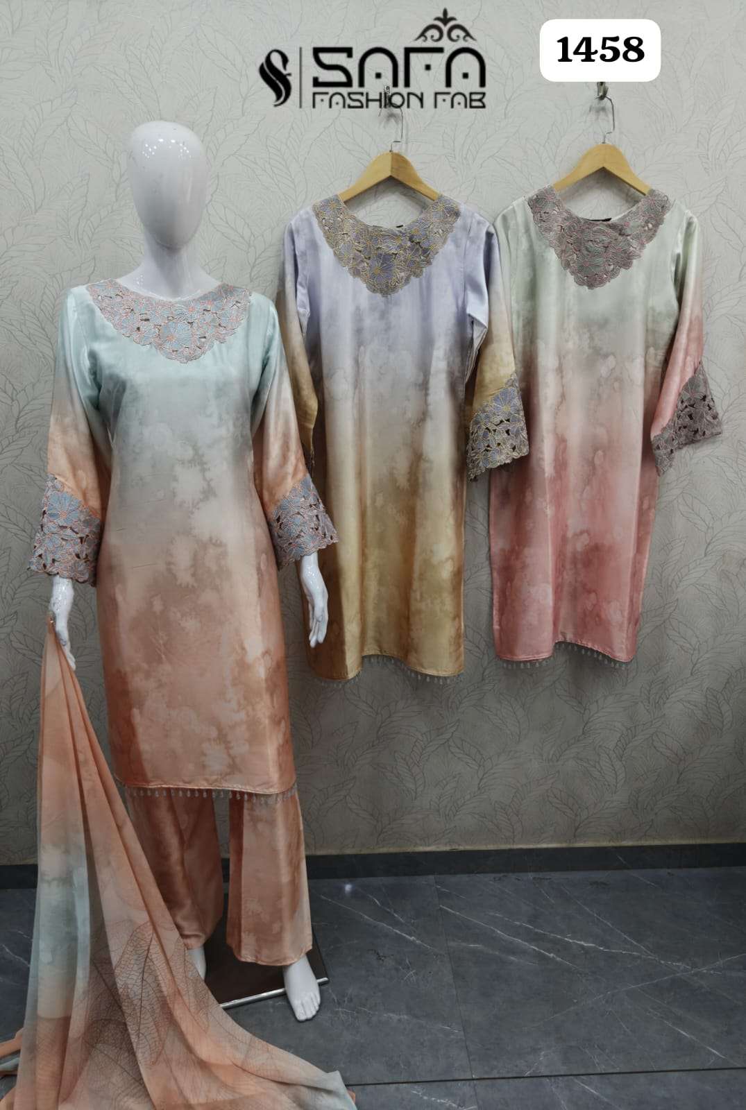 Safa Fashion SF 1458 Heavy Soft Fabric Pakistani Suit Set - Amrah Wholesale