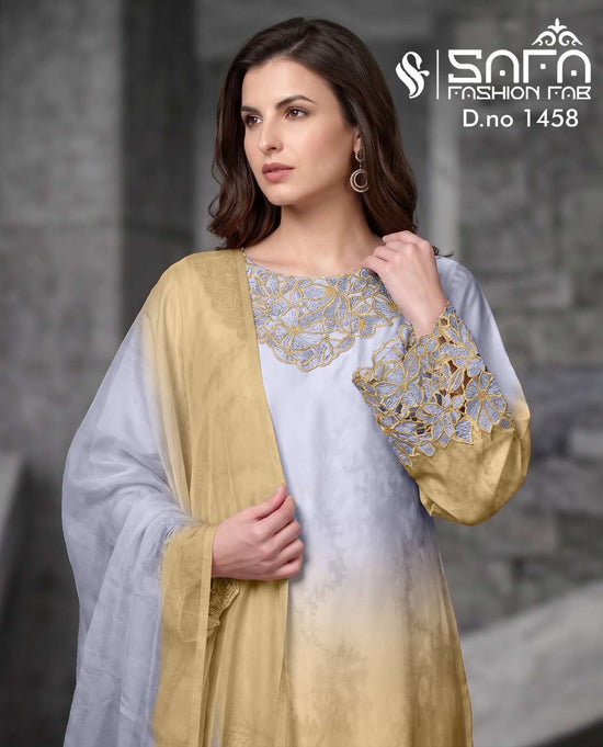 Safa Fashion SF 1458 Heavy Soft Fabric Pakistani Suit Set - Amrah Wholesale