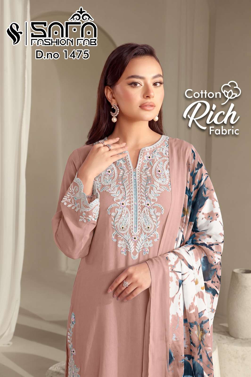 Safa Fashion SF 1475 Gajji Satin Pakistani Suit Set - Amrah Wholesale