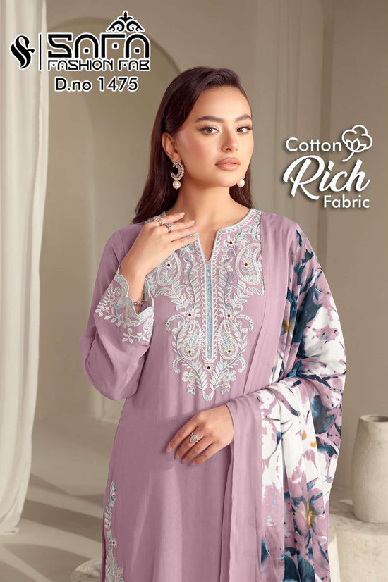 Safa Fashion SF 1475 Gajji Satin Pakistani Suit Set - Amrah Wholesale