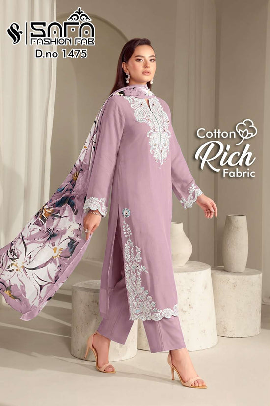 Safa Fashion SF 1475 Gajji Satin Pakistani Suit Set - Amrah Wholesale
