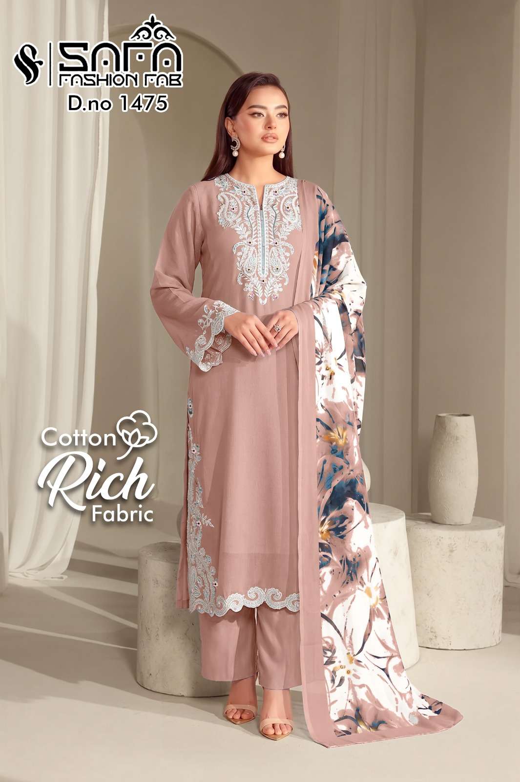 Safa Fashion SF 1475 Gajji Satin Pakistani Suit Set - Amrah Wholesale
