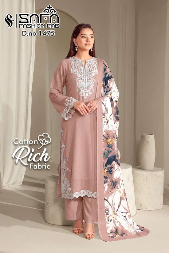 Safa Fashion SF 1475 Gajji Satin Pakistani Suit Set - Amrah Wholesale