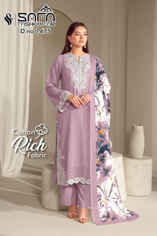 Safa Fashion SF 1475 Gajji Satin Pakistani Suit Set - Amrah Wholesale
