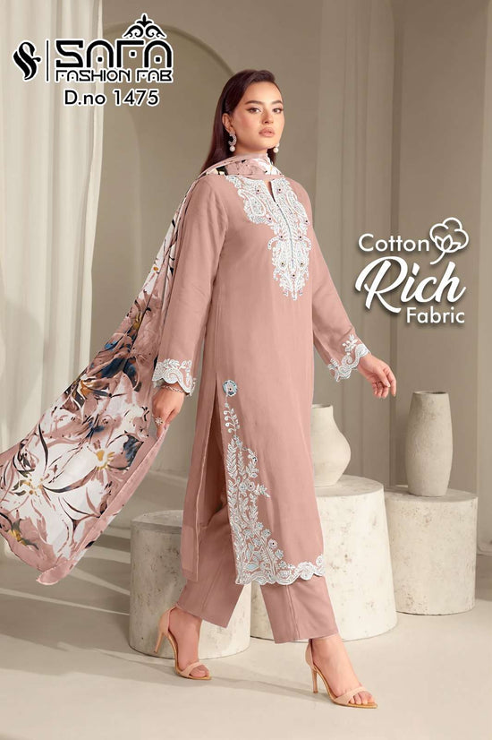 Safa Fashion SF 1475 Gajji Satin Pakistani Suit Set - Amrah Wholesale