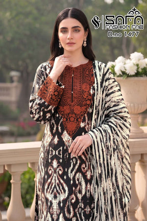 Safa Fashion SF 1477 Heavy Satin Pakistani Top Bottom Dupatta Set Wholesale - Amrah Wholesale