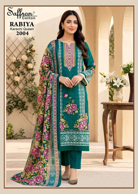 Saffron Rabiya Karachi Queen Vol 2 Pure Soft Cotton Digital Printed Dress Material - Amrah Wholesale