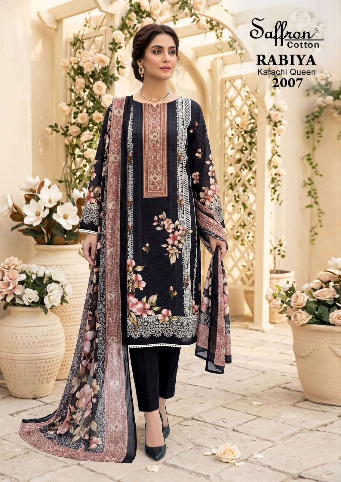 Saffron Rabiya Karachi Queen Vol 2 Pure Soft Cotton Digital Printed Dress Material - Amrah Wholesale