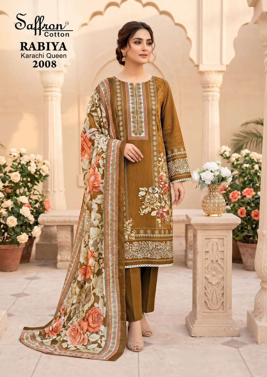 Saffron Rabiya Karachi Queen Vol 2 Pure Soft Cotton Digital Printed Dress Material - Amrah Wholesale