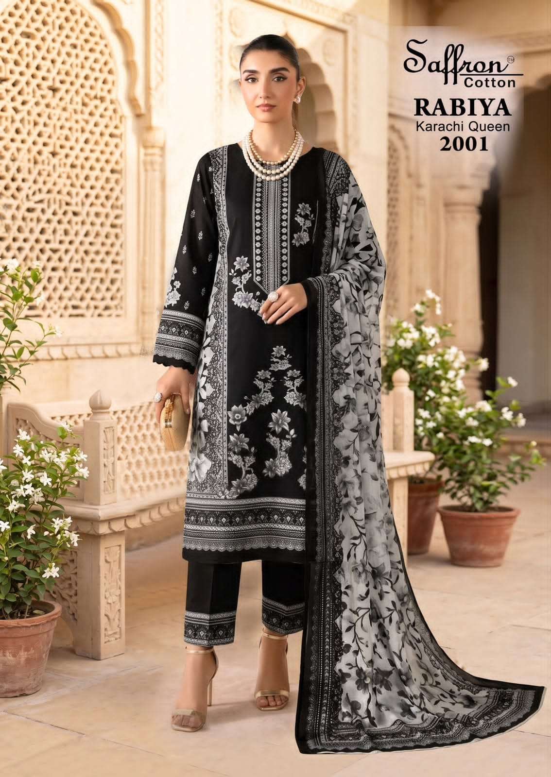 Saffron Rabiya Karachi Queen Vol 2 Pure Soft Cotton Digital Printed Dress Material - Amrah Wholesale