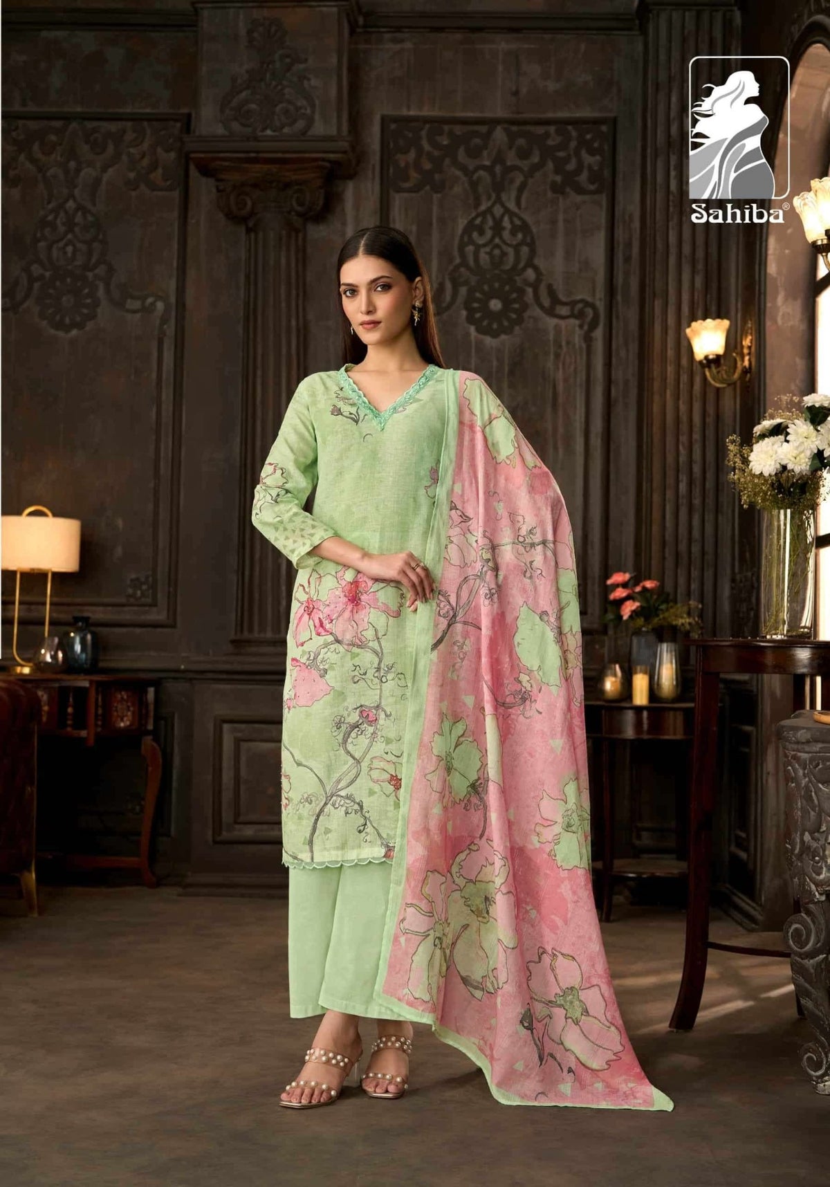 Sahiba Manzar Pure Cotton Linen Dress Material - Amrah Wholesale