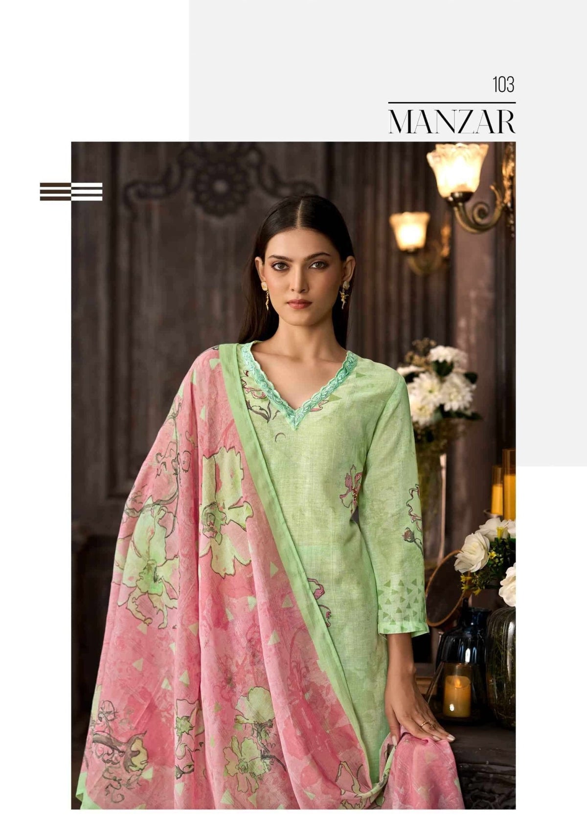 Sahiba Manzar Pure Cotton Linen Dress Material - Amrah Wholesale