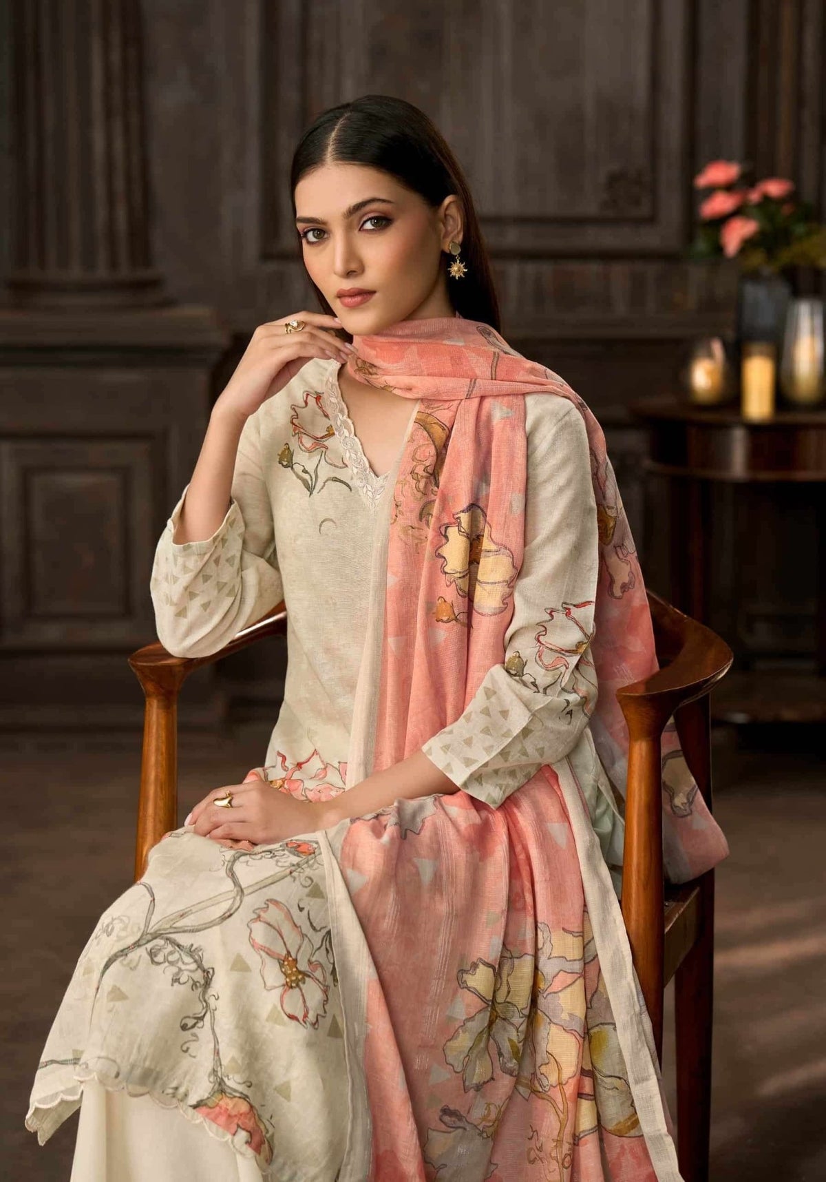 Sahiba Manzar Pure Cotton Linen Dress Material - Amrah Wholesale