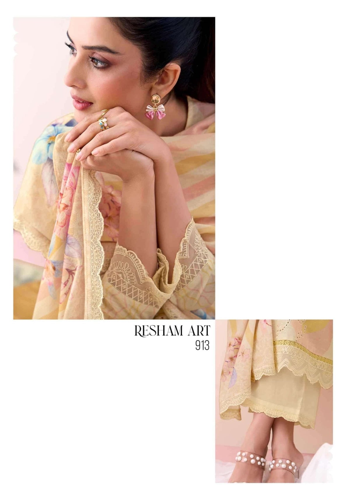 Sahiba Resham Art Premium Cotton Dress Material - Amrah Wholesale