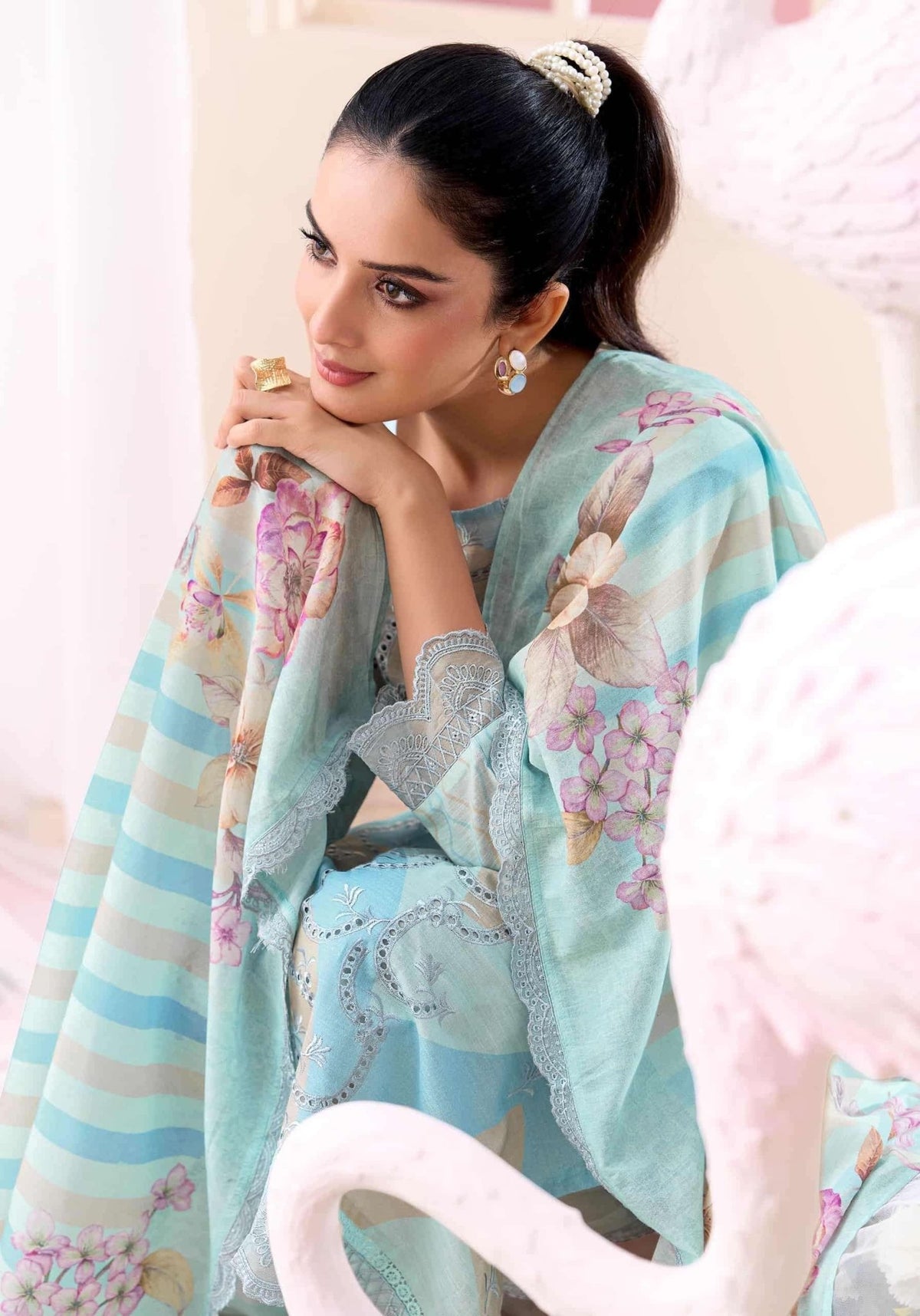 Sahiba Resham Art Premium Cotton Dress Material - Amrah Wholesale