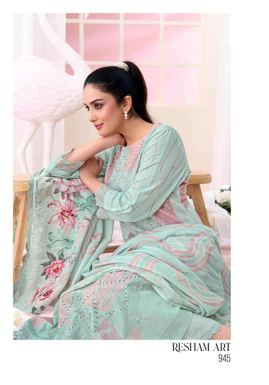 Sahiba Resham Art Premium Cotton Dress Material - Amrah Wholesale