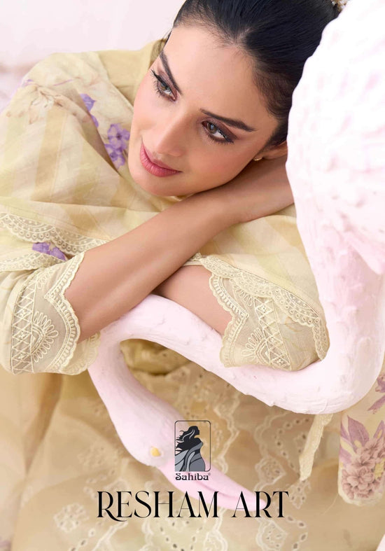 Sahiba Resham Art Premium Cotton Dress Material - Amrah Wholesale
