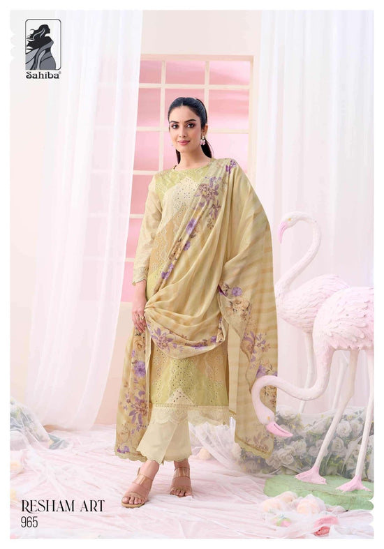 Sahiba Resham Art Premium Cotton Dress Material - Amrah Wholesale