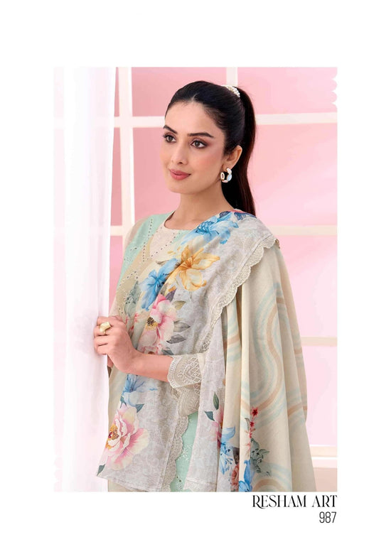 Sahiba Resham Art Premium Cotton Dress Material - Amrah Wholesale