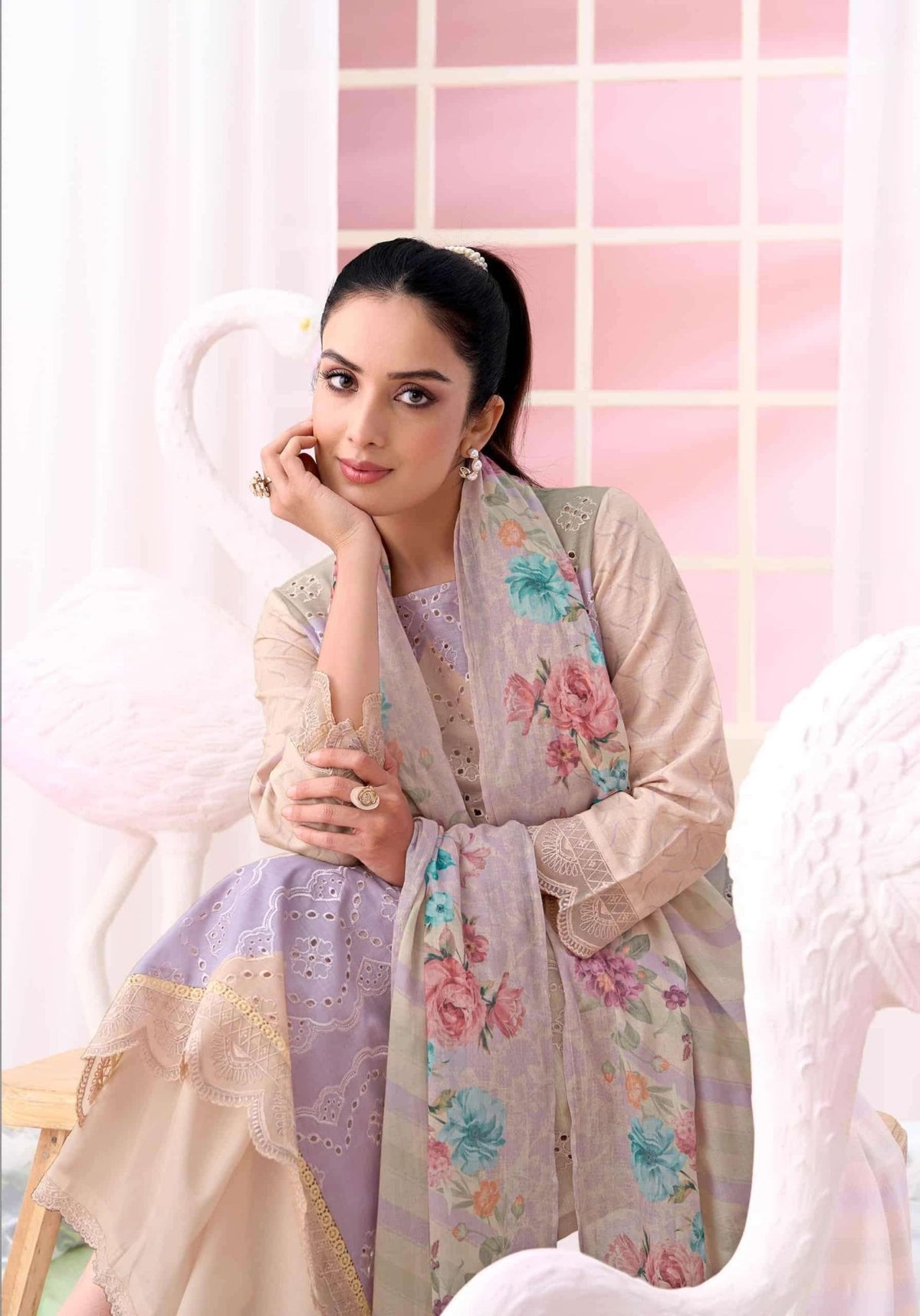 Sahiba Resham Art Premium Cotton Dress Material - Amrah Wholesale