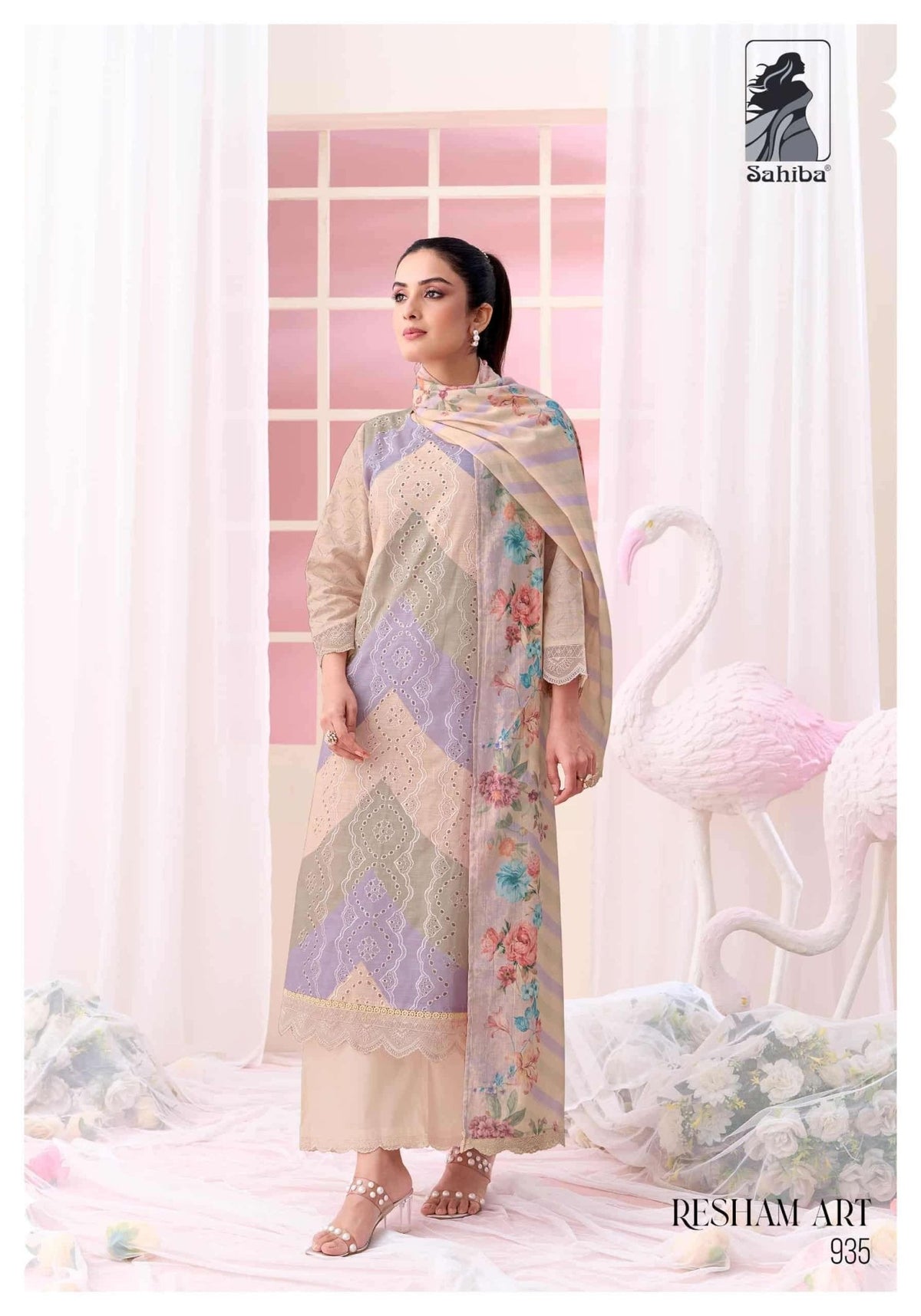 Sahiba Resham Art Premium Cotton Dress Material - Amrah Wholesale