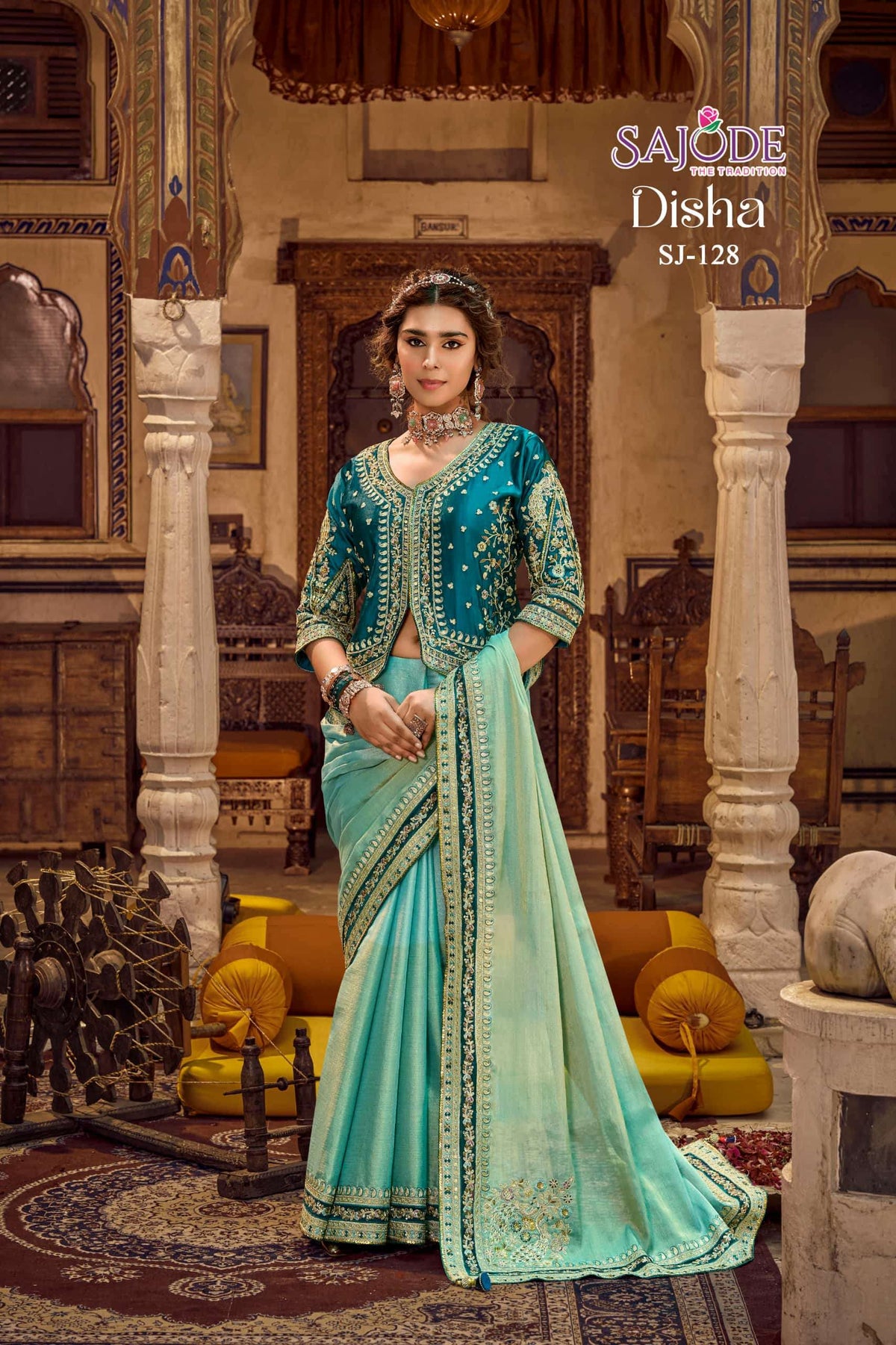 SAJODE DISHA Viscose Linen Ready To Wear Saree