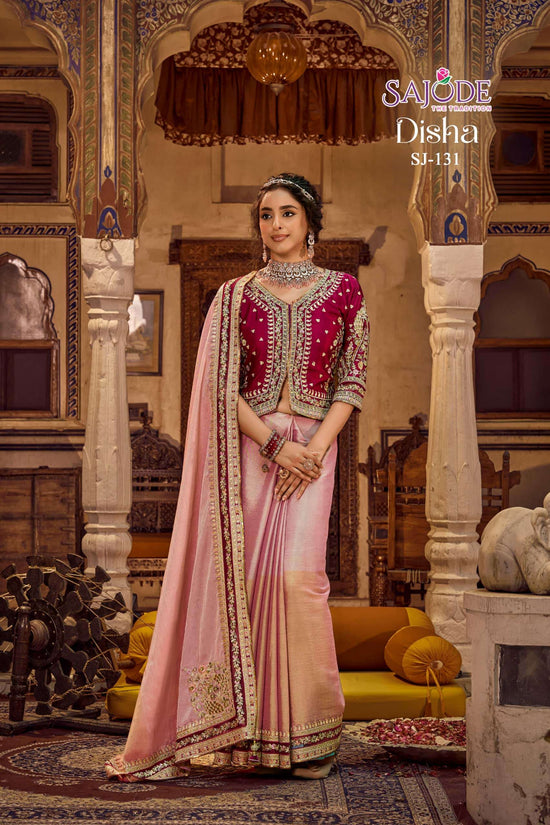 SAJODE DISHA Viscose Linen Ready To Wear Saree