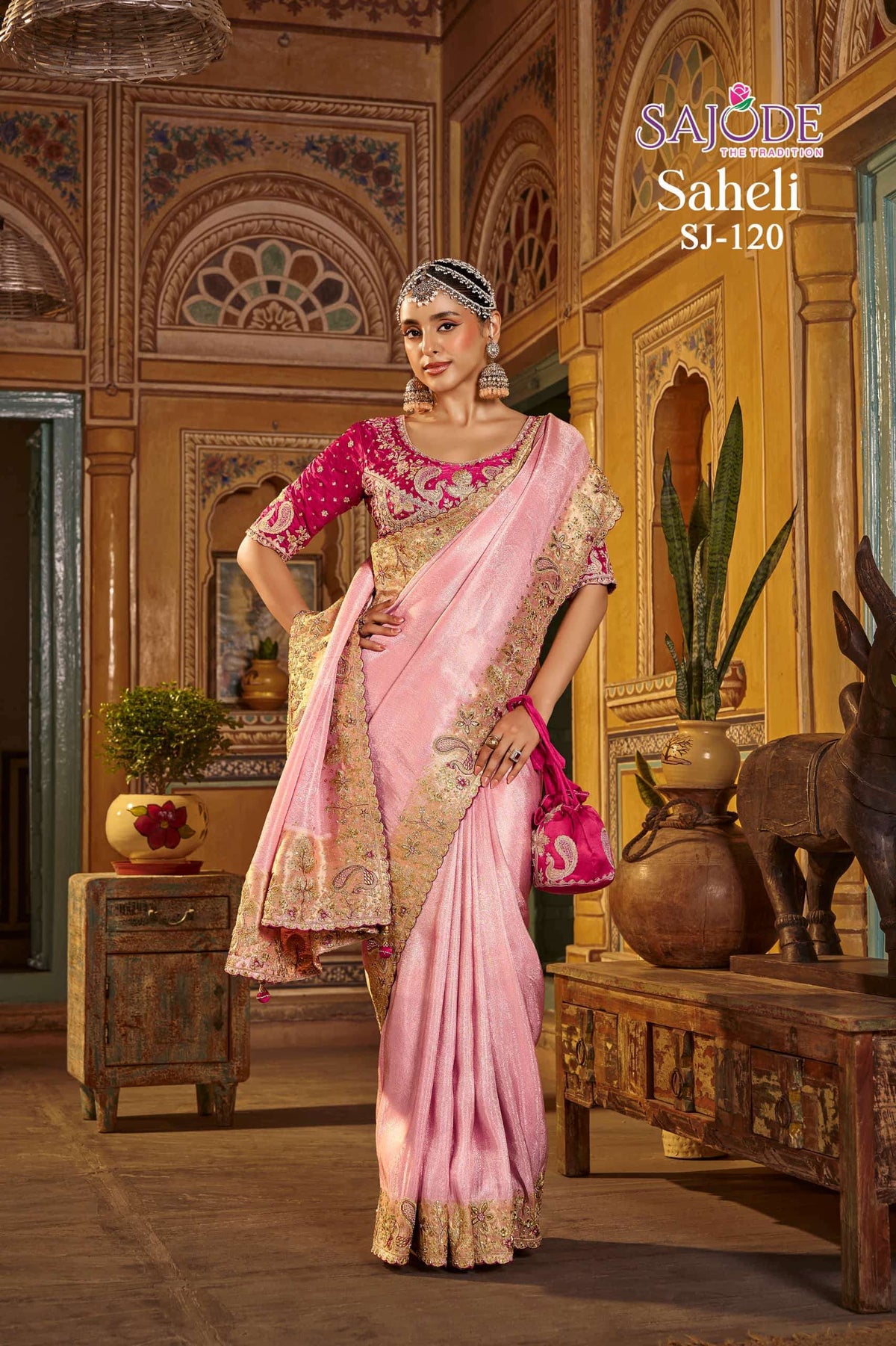Sajode Saheli Viscose Handwork Embroidered Saree