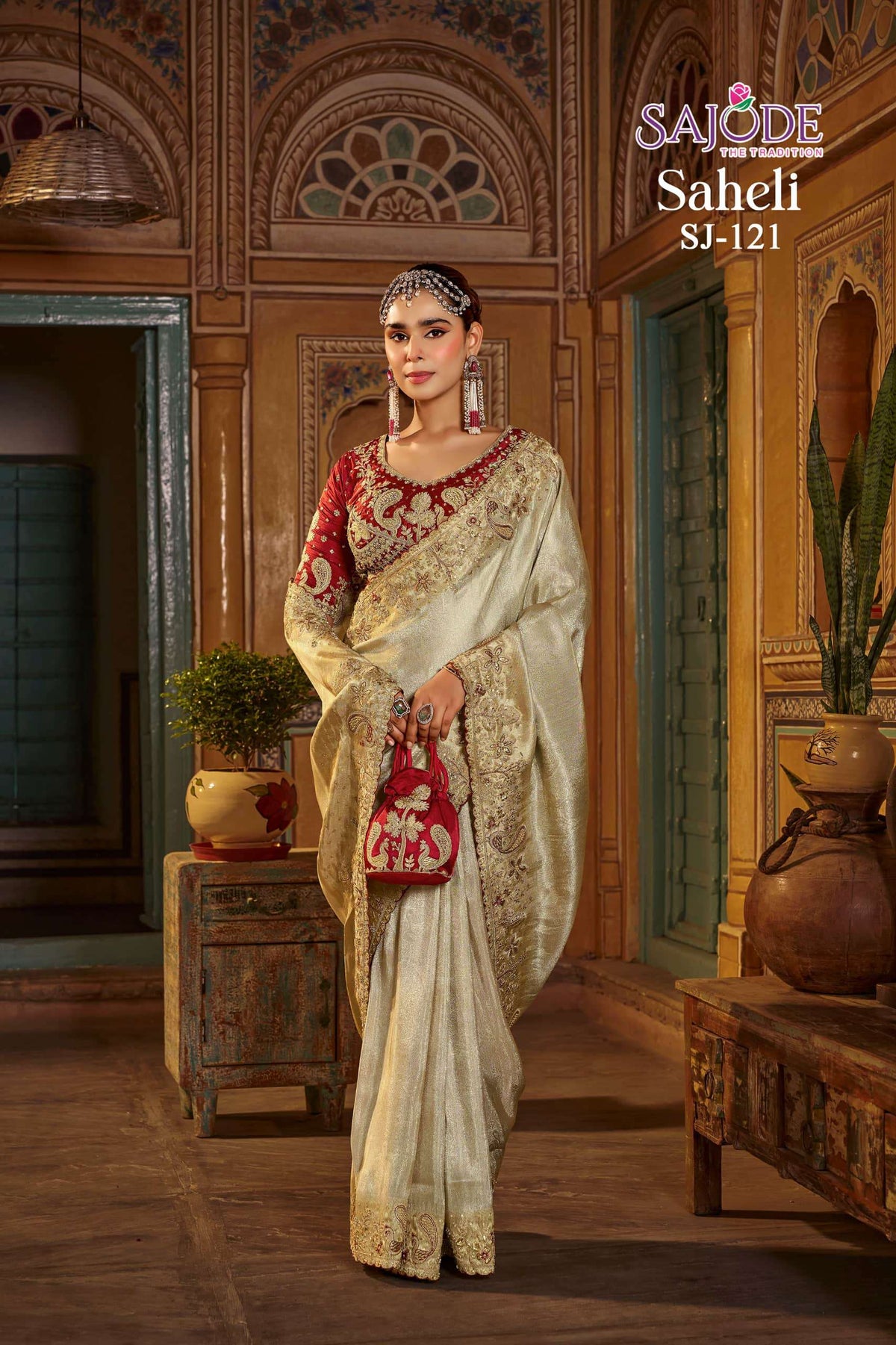 Sajode Saheli Viscose Handwork Embroidered Saree