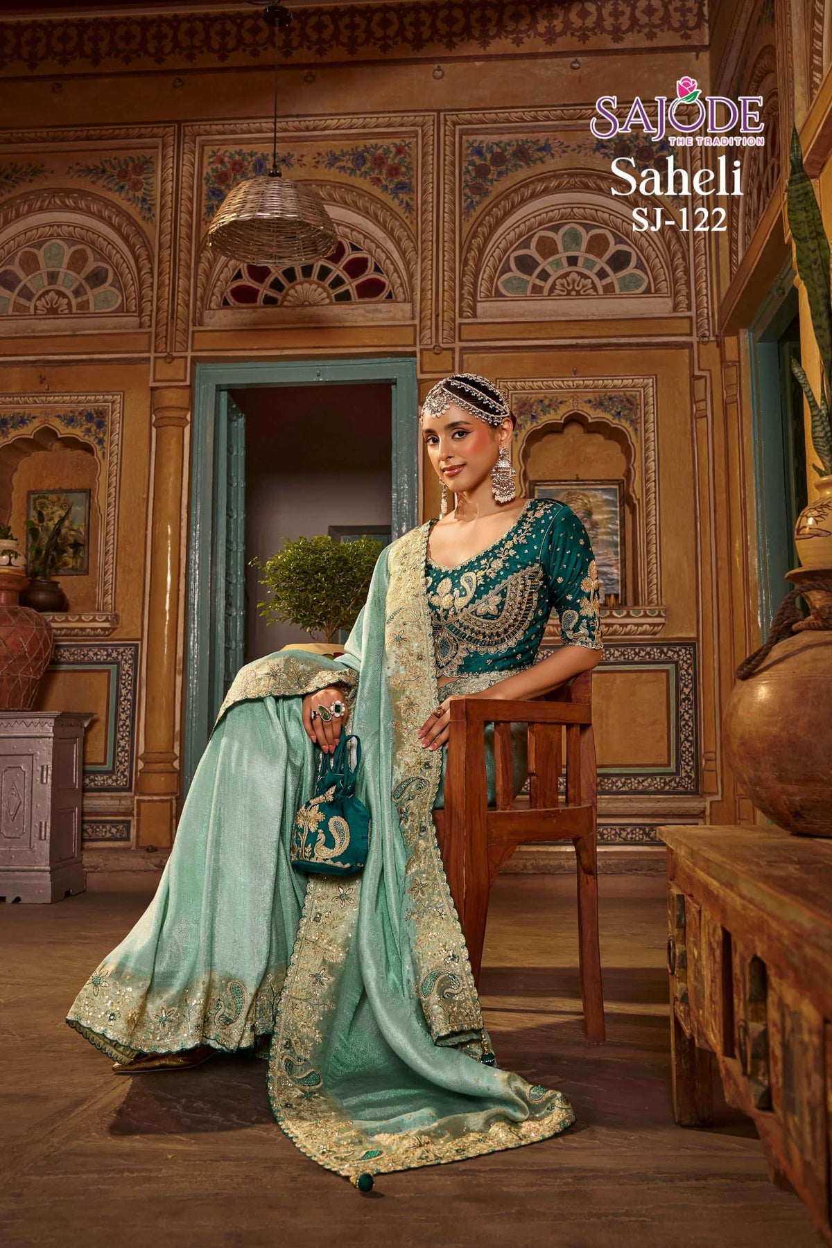 Sajode Saheli Viscose Handwork Embroidered Saree
