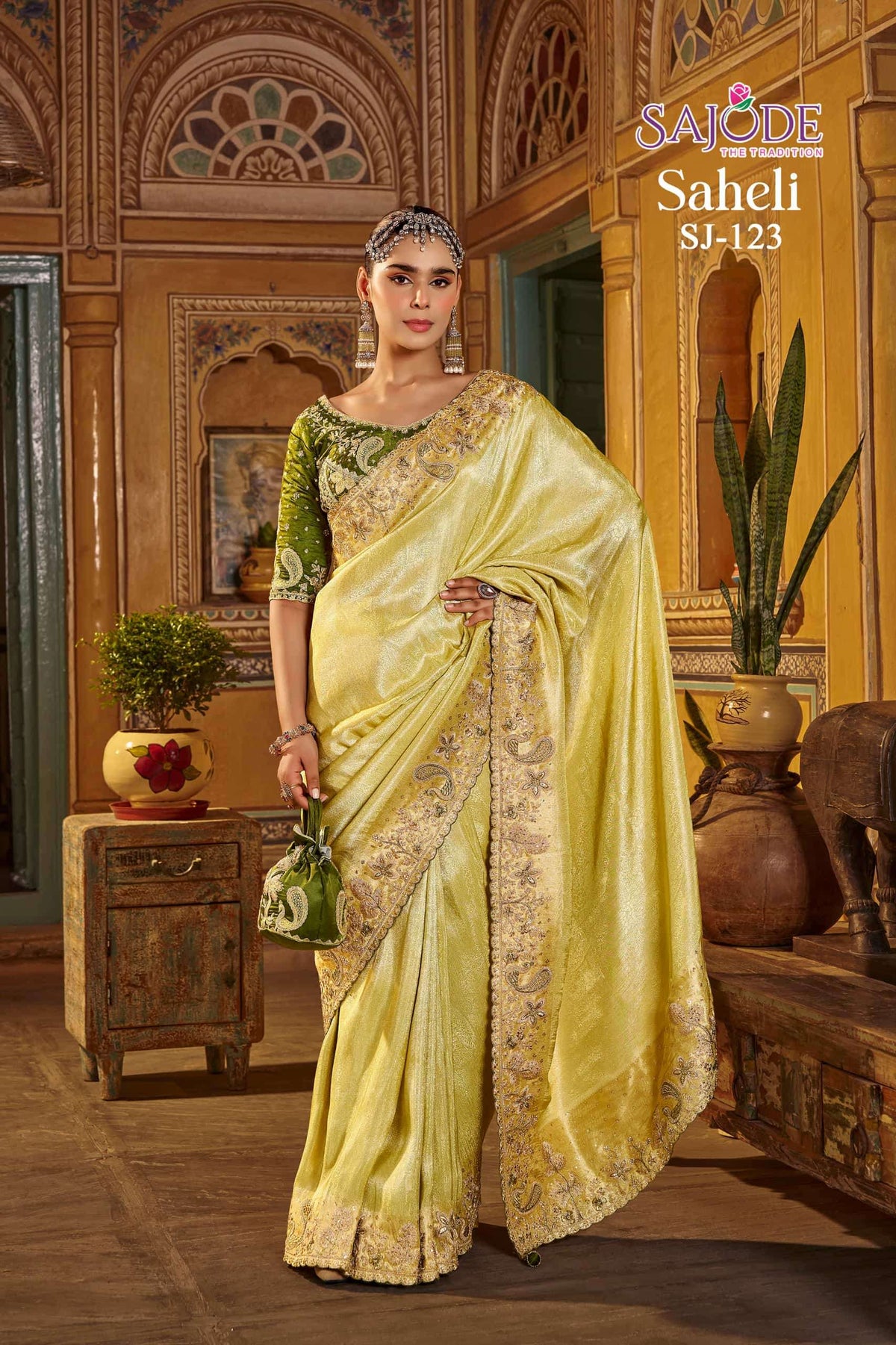 Sajode Saheli Viscose Handwork Embroidered Saree