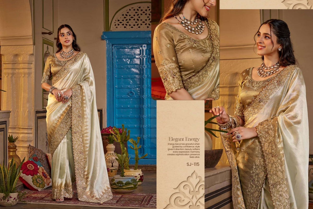 Sajode Siddhi 106 to 115 Series Fancy Embroidery Saree - Amrah Wholesale