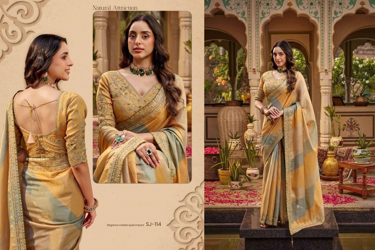 Sajode Siddhi 106 to 115 Series Fancy Embroidery Saree - Amrah Wholesale