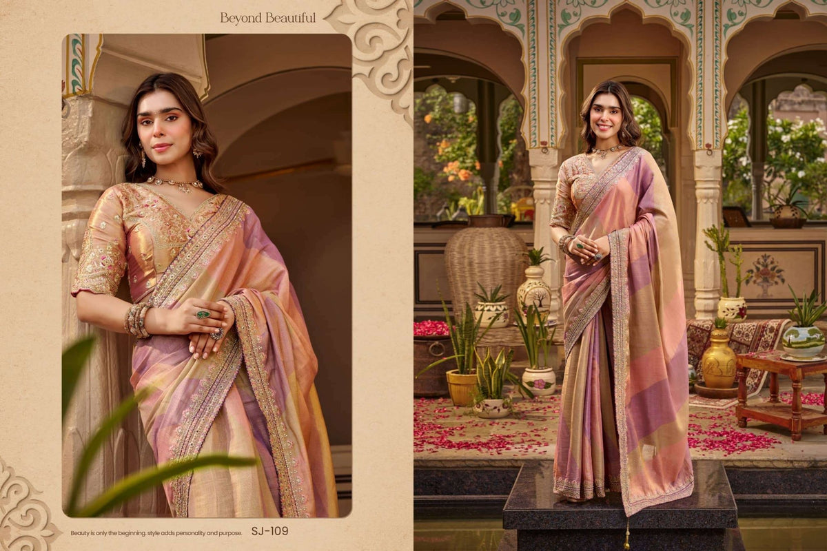 Sajode Siddhi 106 to 115 Series Fancy Embroidery Saree - Amrah Wholesale