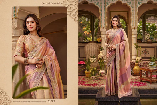 Sajode Siddhi 106 to 115 Series Fancy Embroidery Saree - Amrah Wholesale