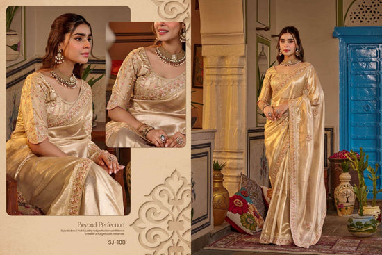 Sajode Siddhi 106 to 115 Series Fancy Embroidery Saree - Amrah Wholesale