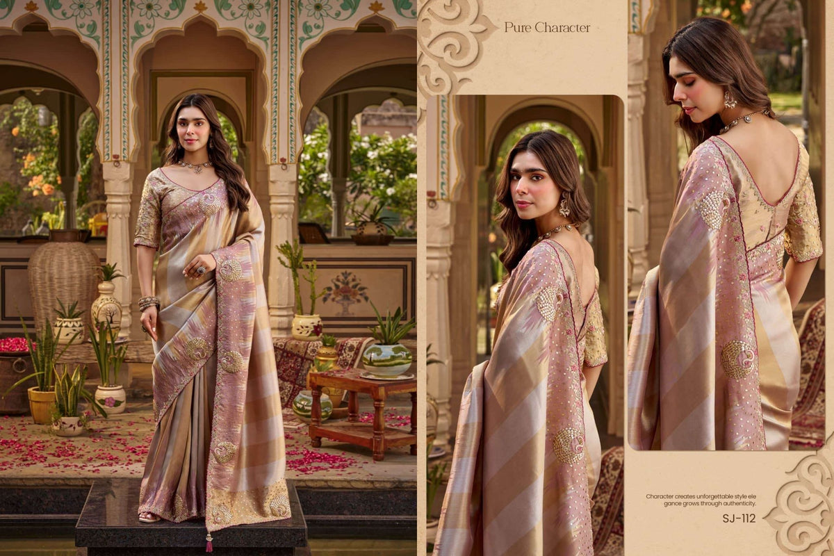 Sajode Siddhi 106 to 115 Series Fancy Embroidery Saree - Amrah Wholesale