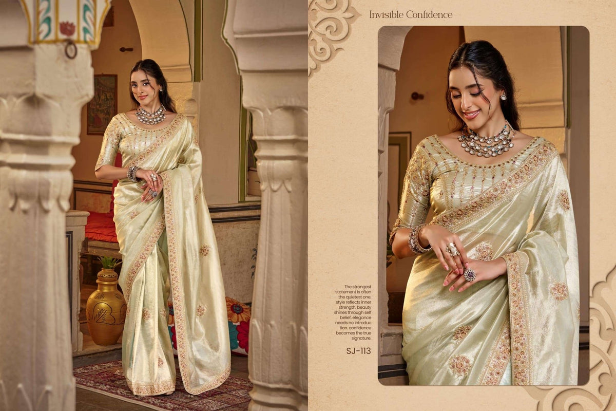 Sajode Siddhi 106 to 115 Series Fancy Embroidery Saree - Amrah Wholesale