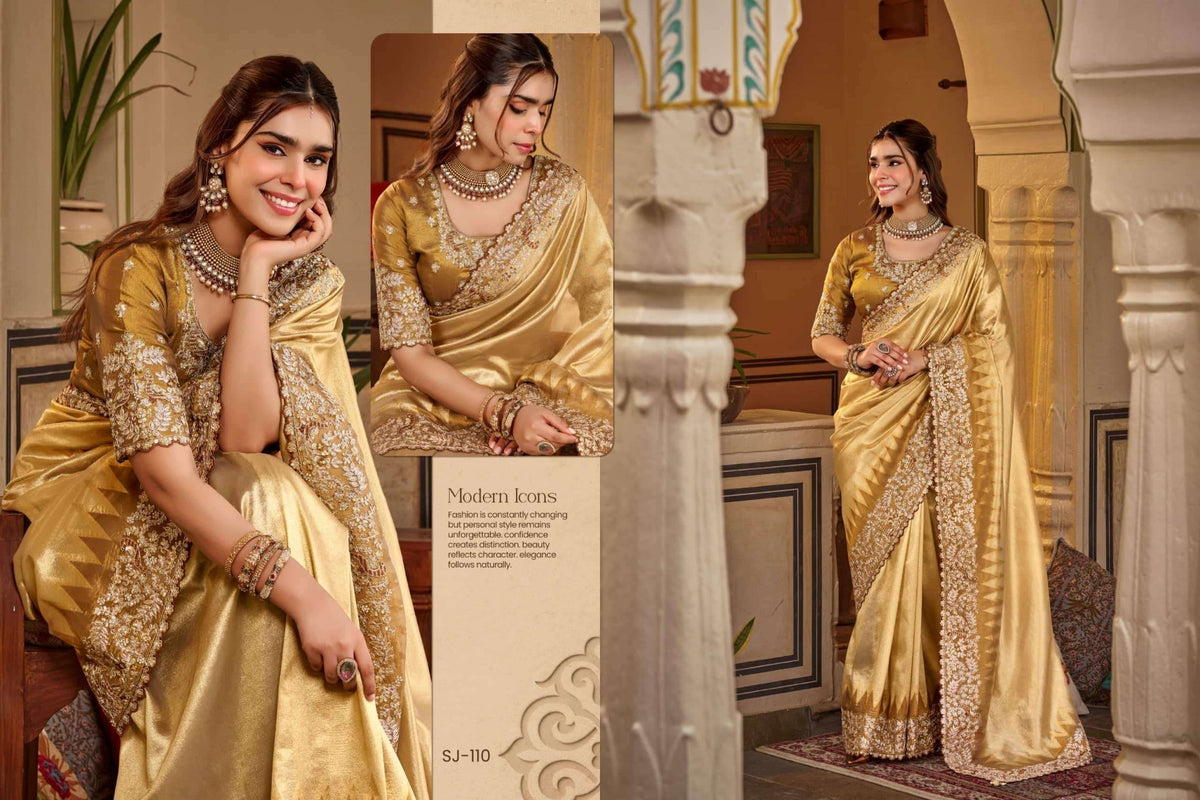 Sajode Siddhi 106 to 115 Series Fancy Embroidery Saree - Amrah Wholesale