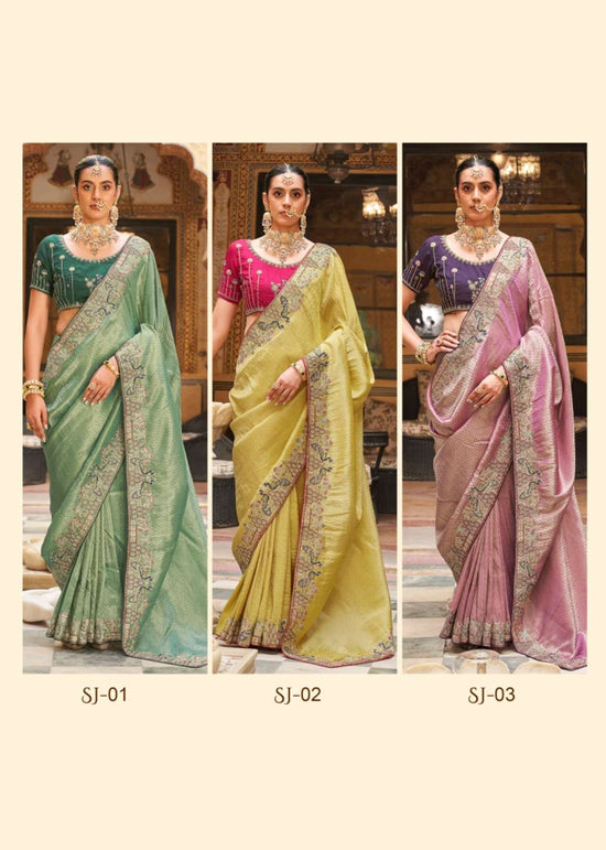 Sajode The Tradition 01 To 06 Tissue Silk Embroidery Premium Saree