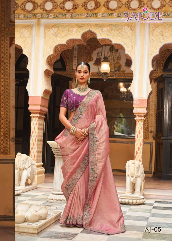 Sajode The Tradition 01 To 06 Tissue Silk Embroidery Premium Saree