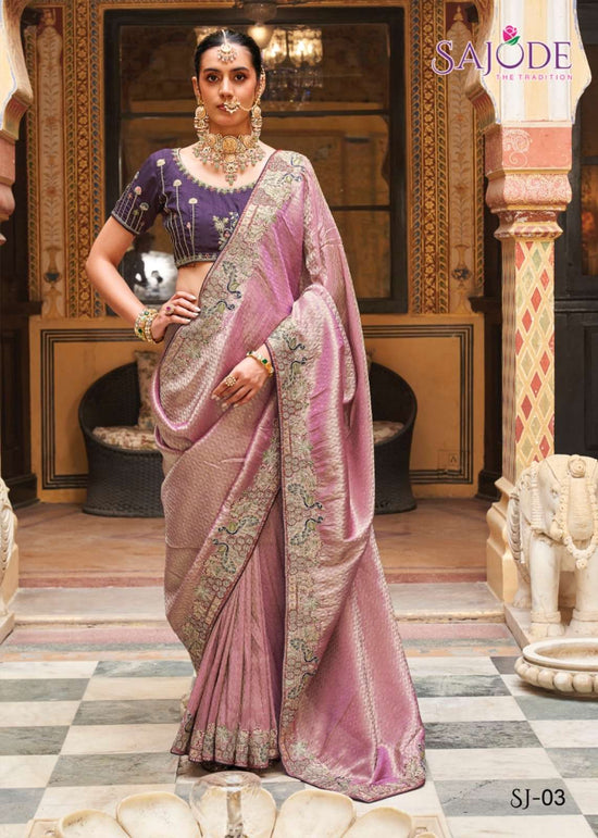 Sajode The Tradition 01 To 06 Tissue Silk Embroidery Premium Saree