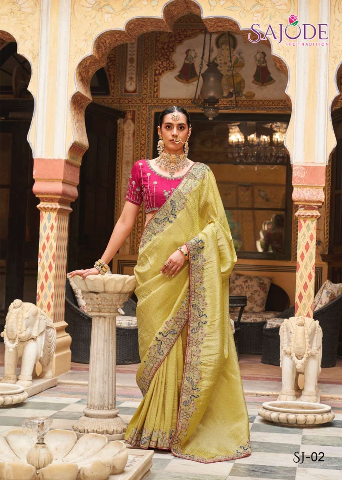 Sajode The Tradition 01 To 06 Tissue Silk Embroidery Premium Saree