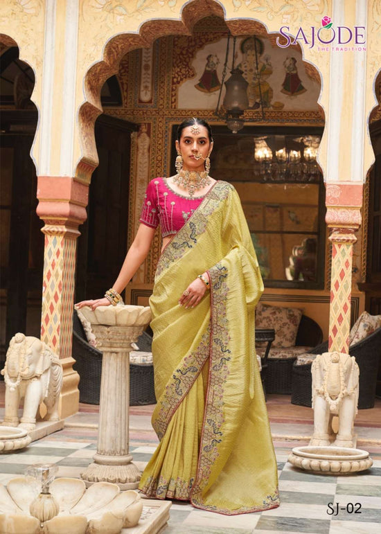 Sajode The Tradition 01 To 06 Tissue Silk Embroidery Premium Saree