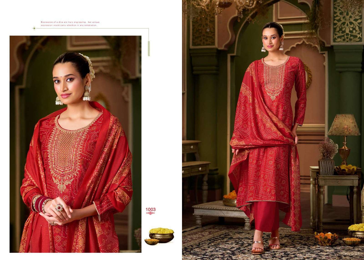Salvi Fashion Sarah Festive Plus Modal Denting Slub Coding Suit Set