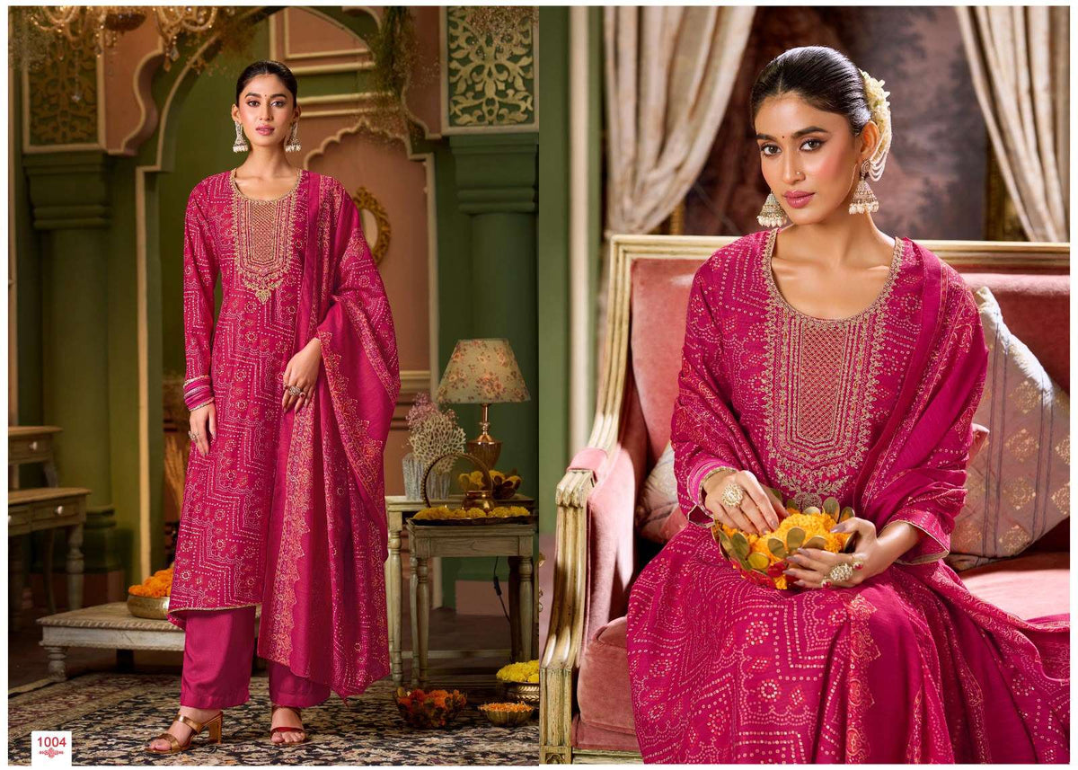 Salvi Fashion Sarah Festive Plus Modal Denting Slub Coding Suit Set