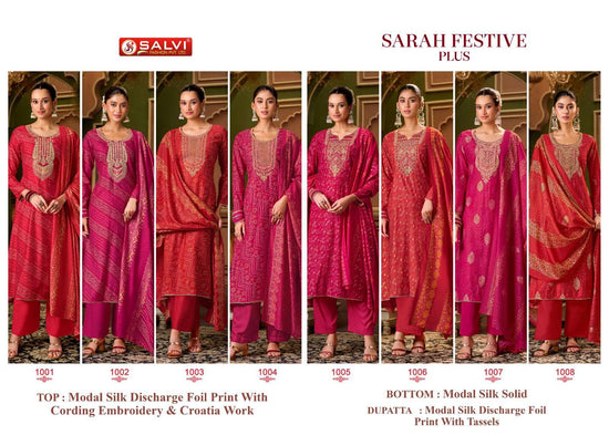 Salvi Fashion Sarah Festive Plus Modal Denting Slub Coding Suit Set