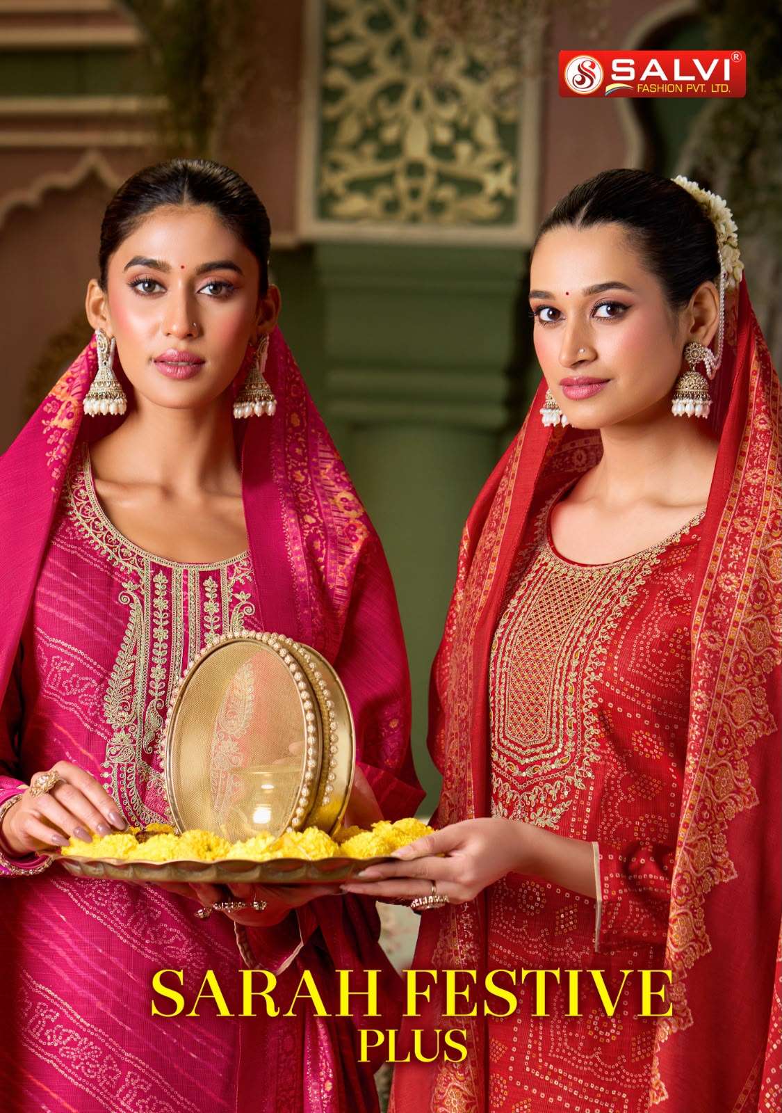 Salvi Fashion Sarah Festive Plus Modal Denting Slub Coding Suit Set