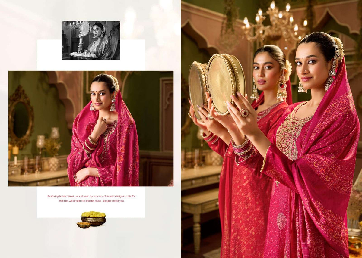 Salvi Fashion Sarah Festive Plus Modal Denting Slub Coding Suit Set