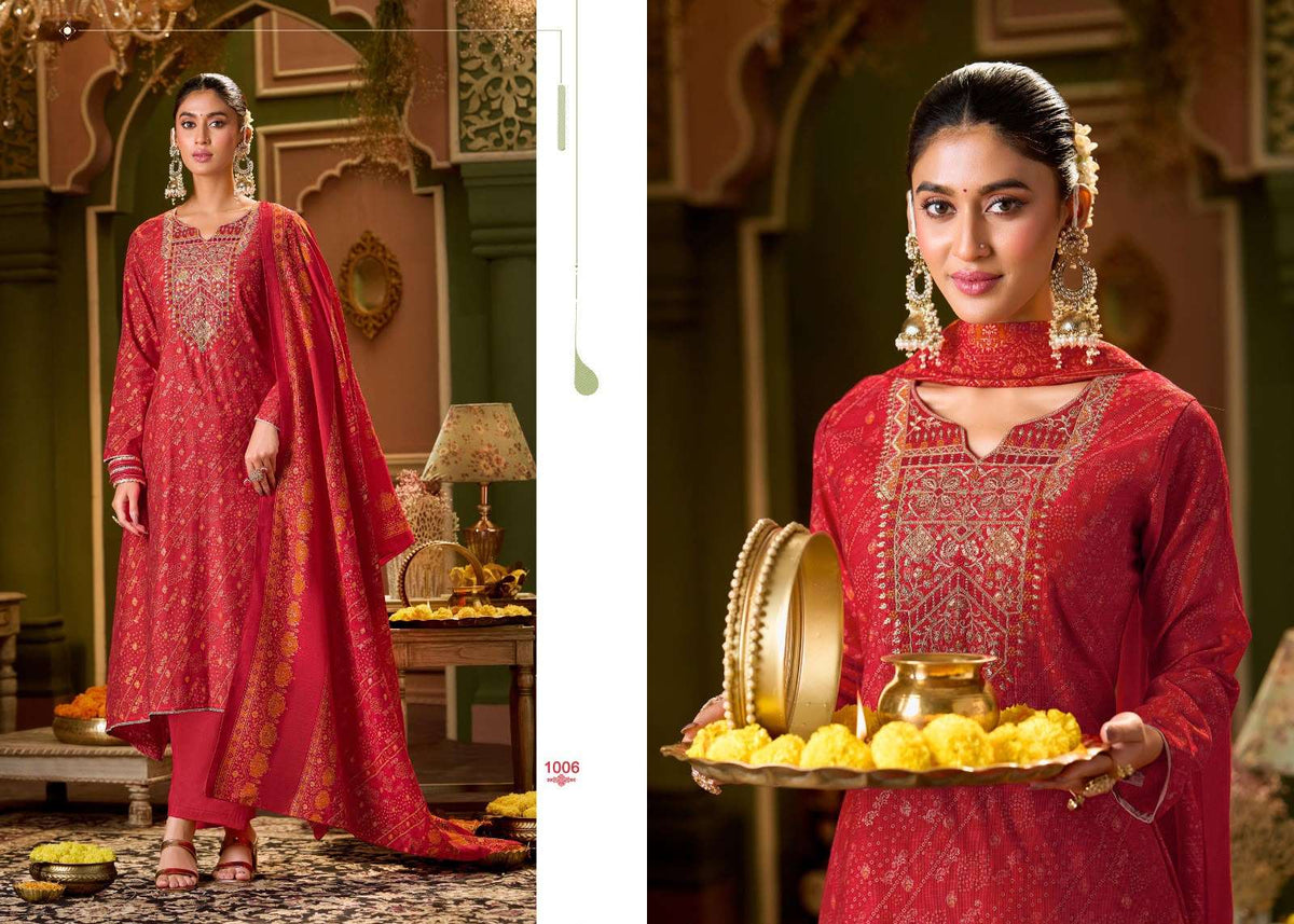 Salvi Fashion Sarah Festive Plus Modal Denting Slub Coding Suit Set